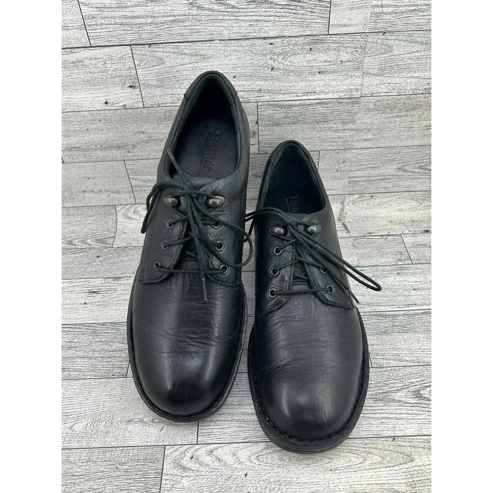 Born Black Leather Lace Up Oxfords W31982 CQJ10 Women Sz 8 Comfort Derby‎
